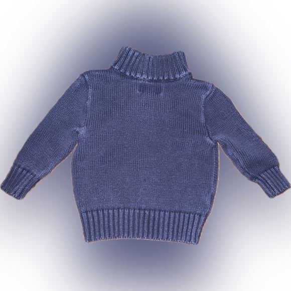 Polo Ralph Lauren Knit Navy Blue Half-Zip Sweater Pullover Top 18m Preppy Pony - Picture 3 of 7